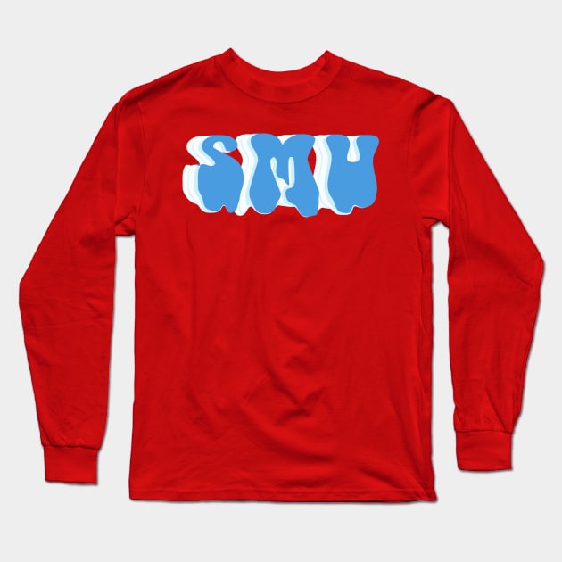 SMU Blue Melt Long Sleeve T-Shirt by one-broke-kid